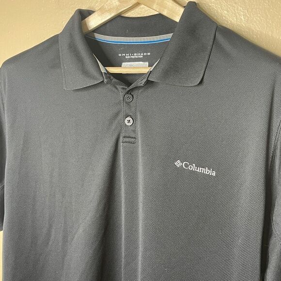 Columbia Shirt Mens XL Black Polo Short sleeve Omni Shade Sun protection - Picture 6 of 7